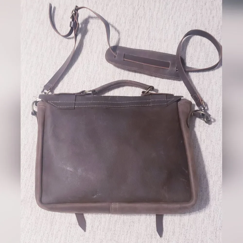 Handmade leather messenger bag
